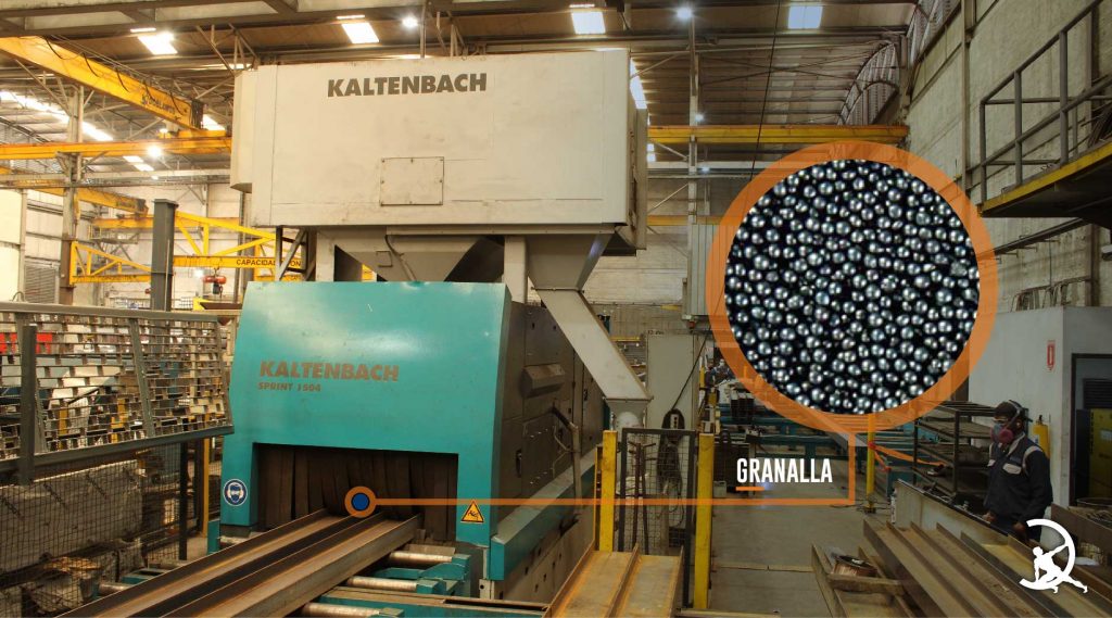 muestra de proceso de granallado